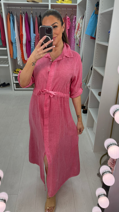 Morven Button Front Maxi Shirt Dress