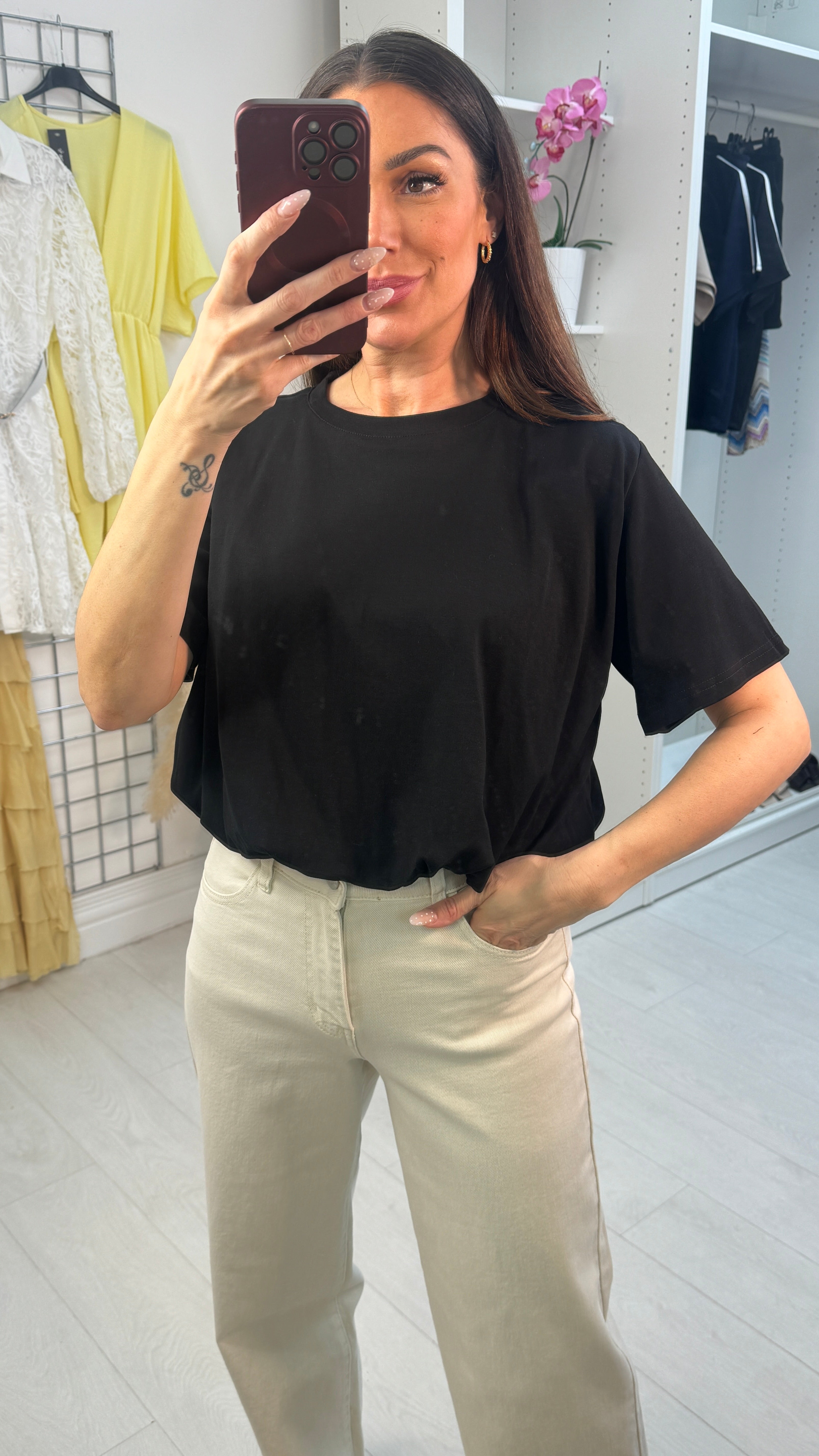 Jolly Plain Bubble Hem T-Shirt
