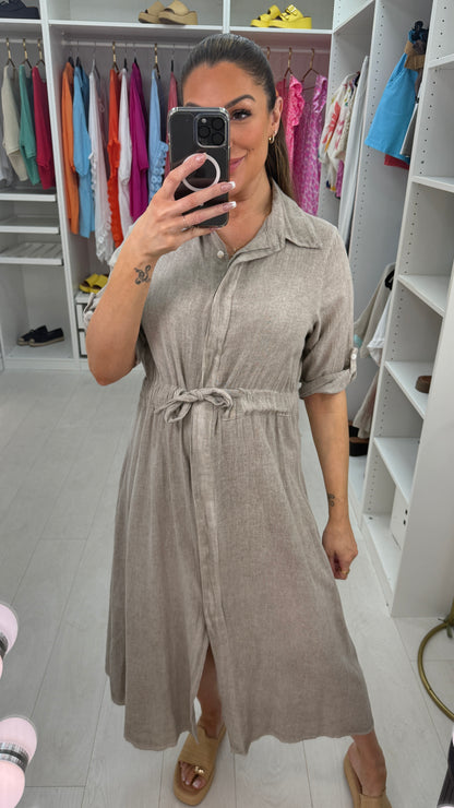 Morven Button Front Maxi Shirt Dress