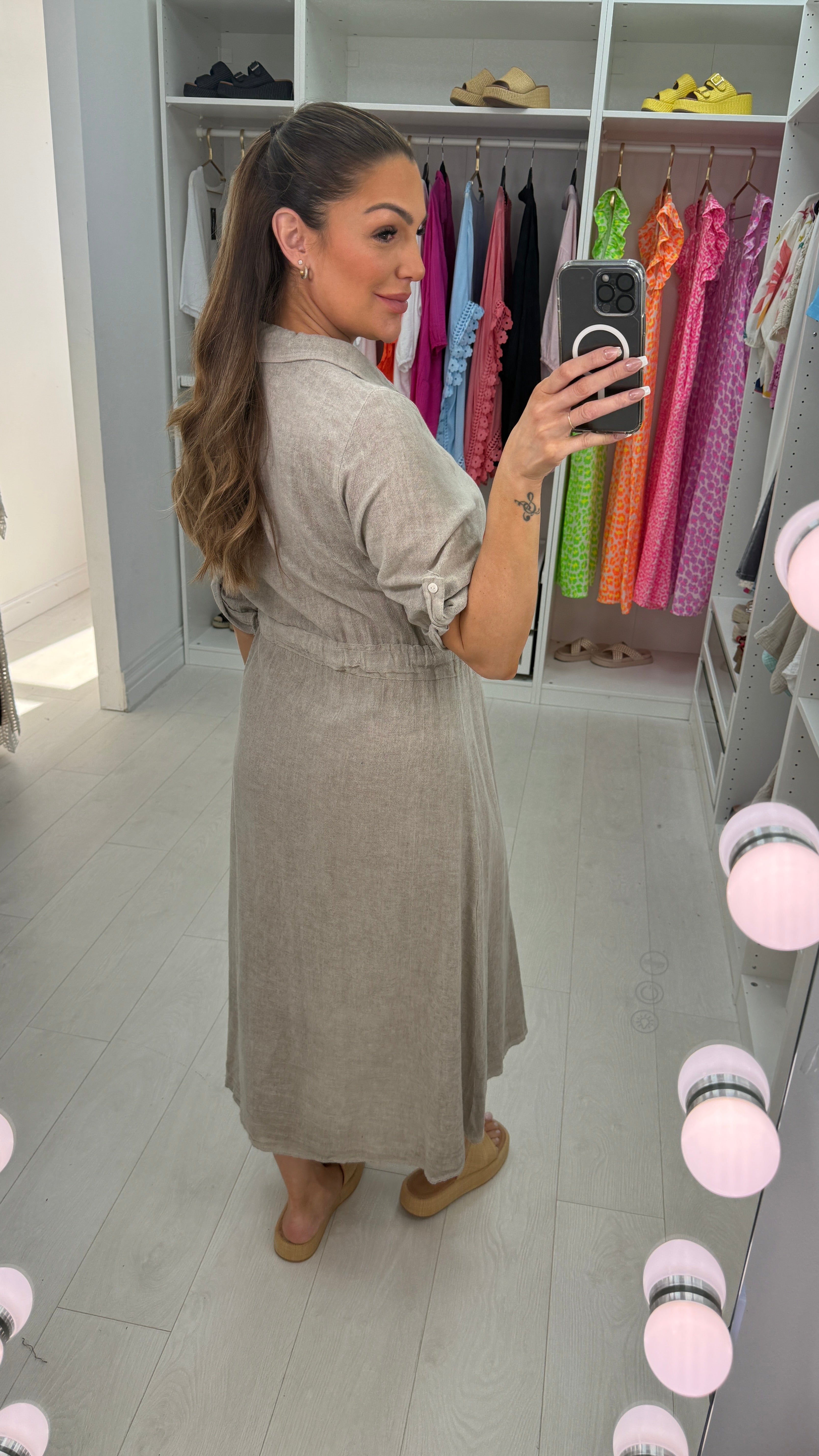 Morven Button Front Maxi Shirt Dress