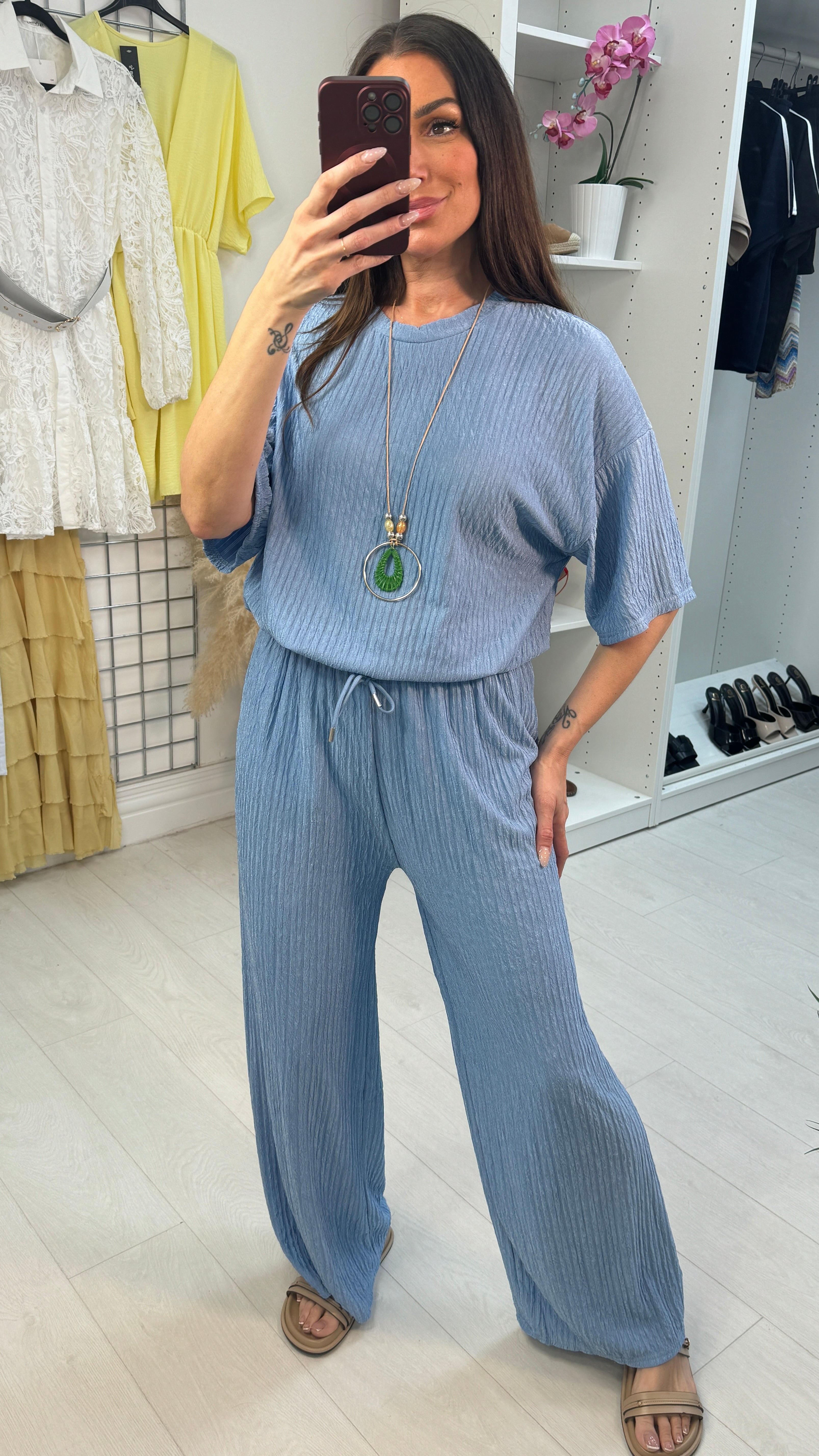 Amari Textured Necklace Co-ord Set
