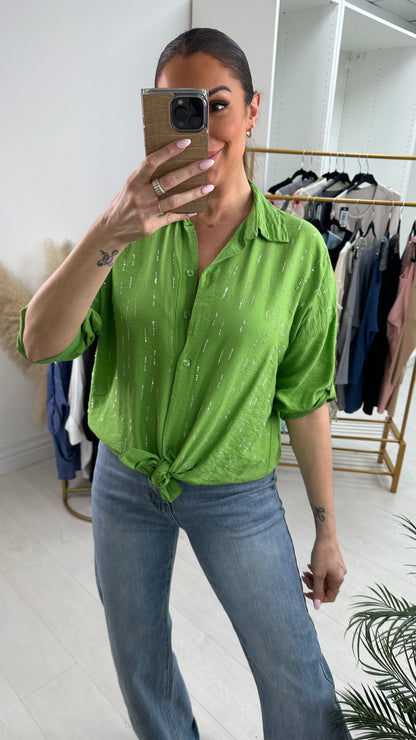 Parrell Crepe Diamante Detailed Shirt