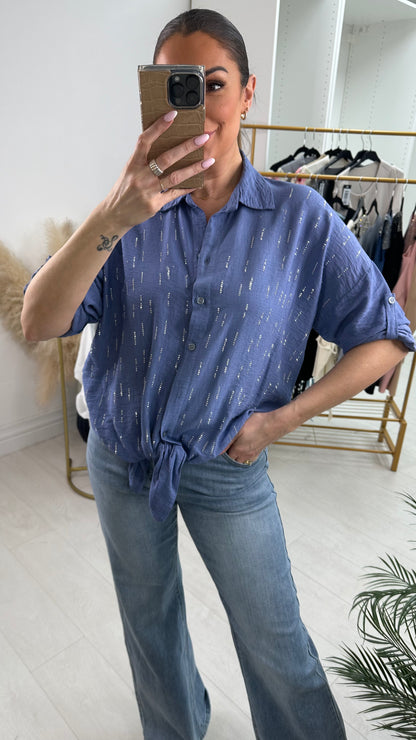 Parrell Crepe Diamante Detailed Shirt