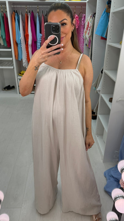Florbela Cheesecloth Wide Leg Jumpsuit