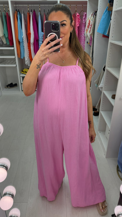 Florbela Cheesecloth Wide Leg Jumpsuit