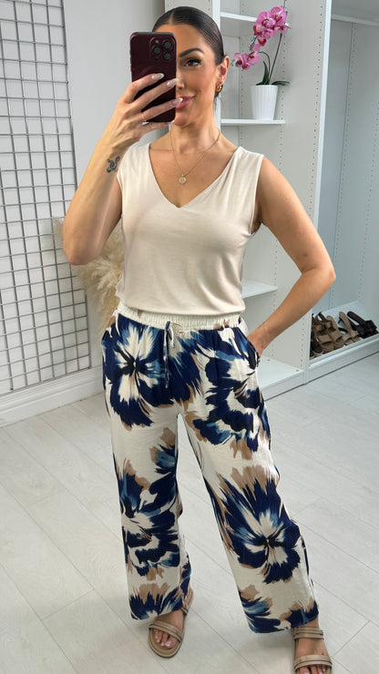 Umar Floral Wide Leg Trousers