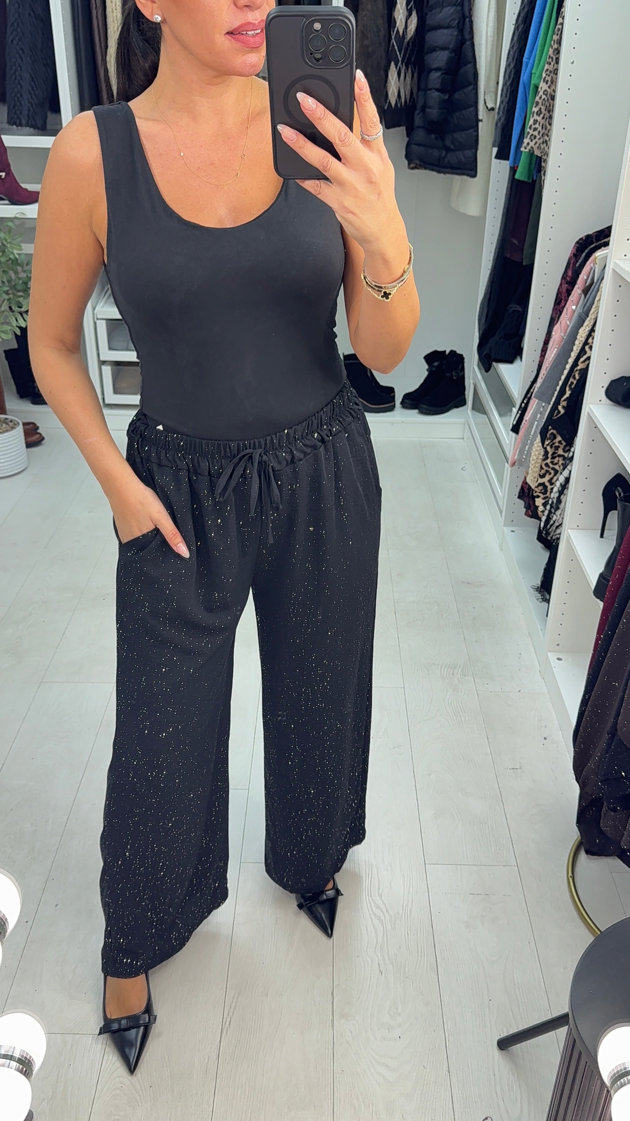 Freyanna Elasticated Waist Sparkle Trousers