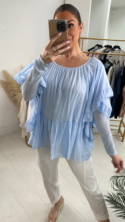 Veronica Double Layered Frill Detailed Top