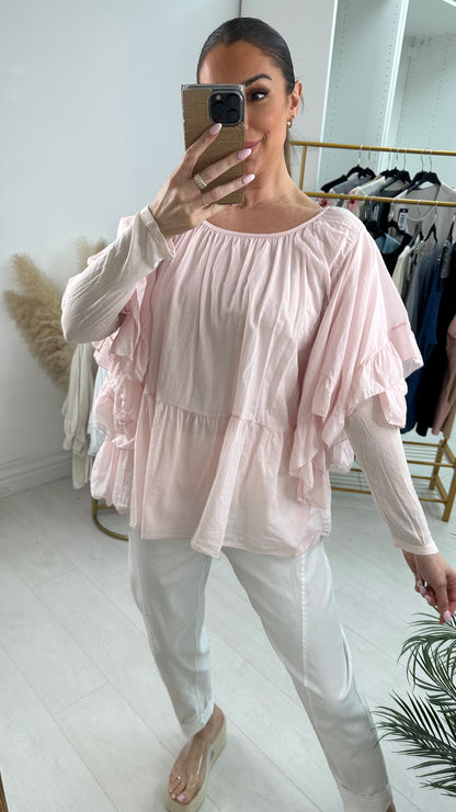 Veronica Double Layered Frill Detailed Top