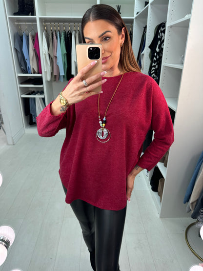 Tracy Plain Thin Knit Necklace Jumper