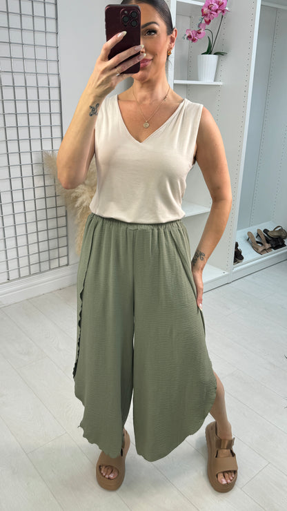 Paris Wide Leg Culotte Trousers