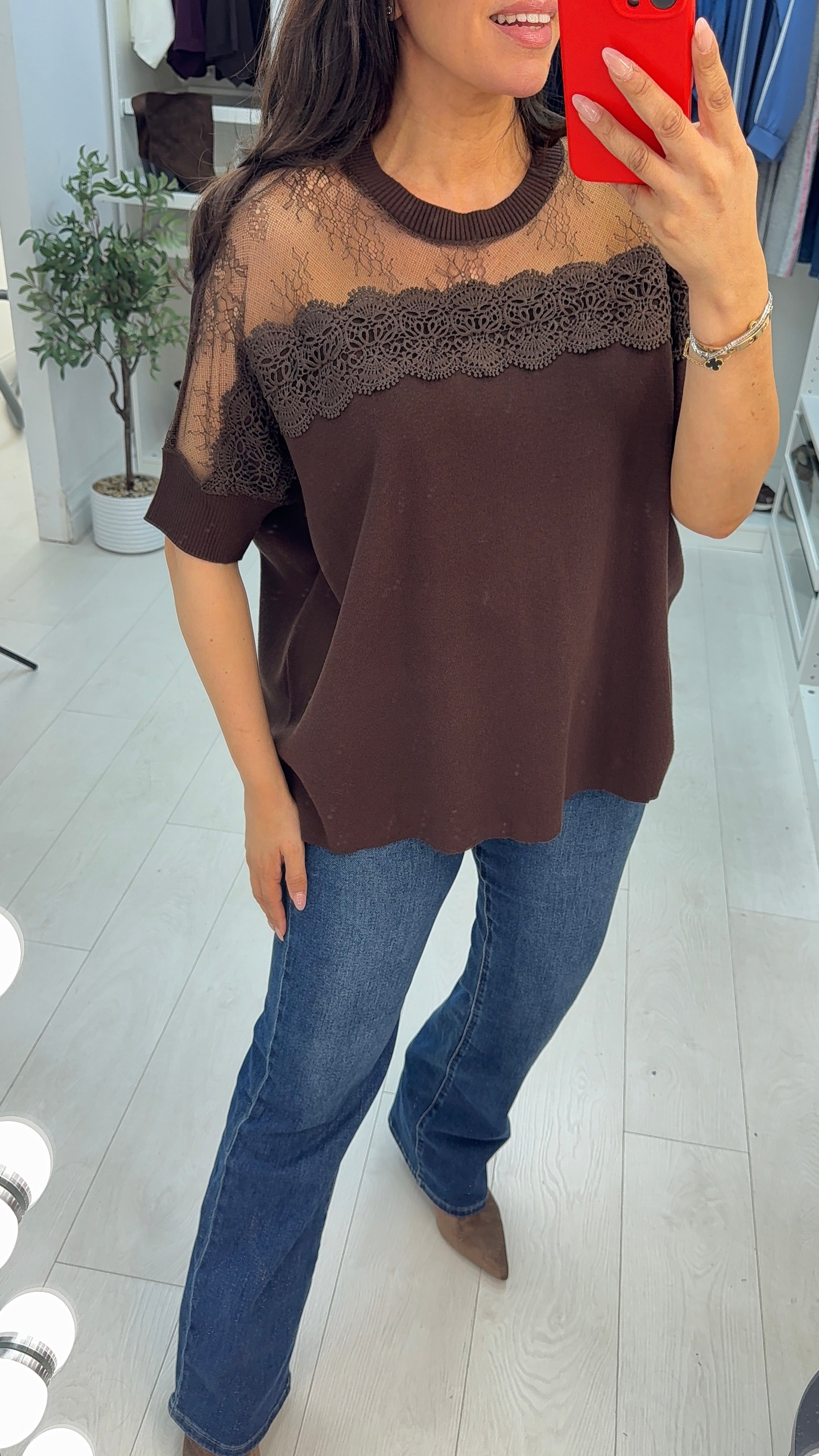 Ellowyn Lace Detailed Knit Top