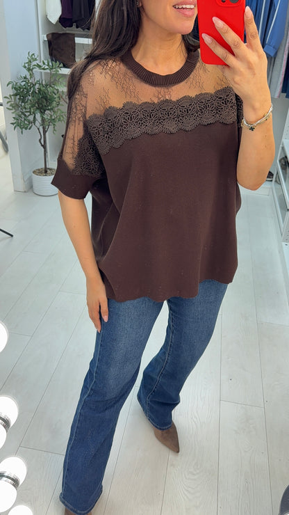 Ellowyn Lace Detailed Knit Top
