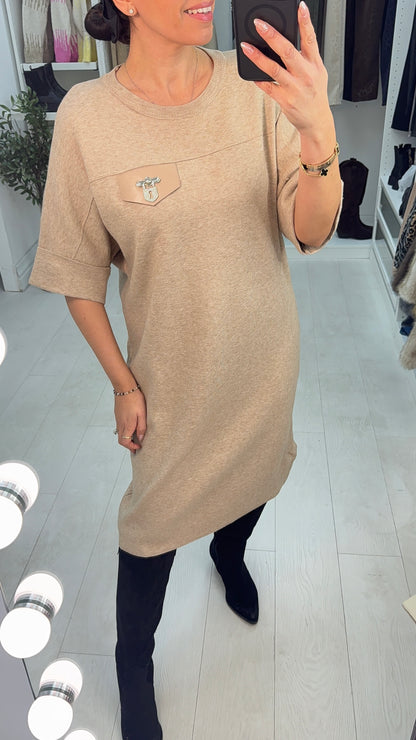 Ryleigh Plain Pocket Detailed Jumper Dress