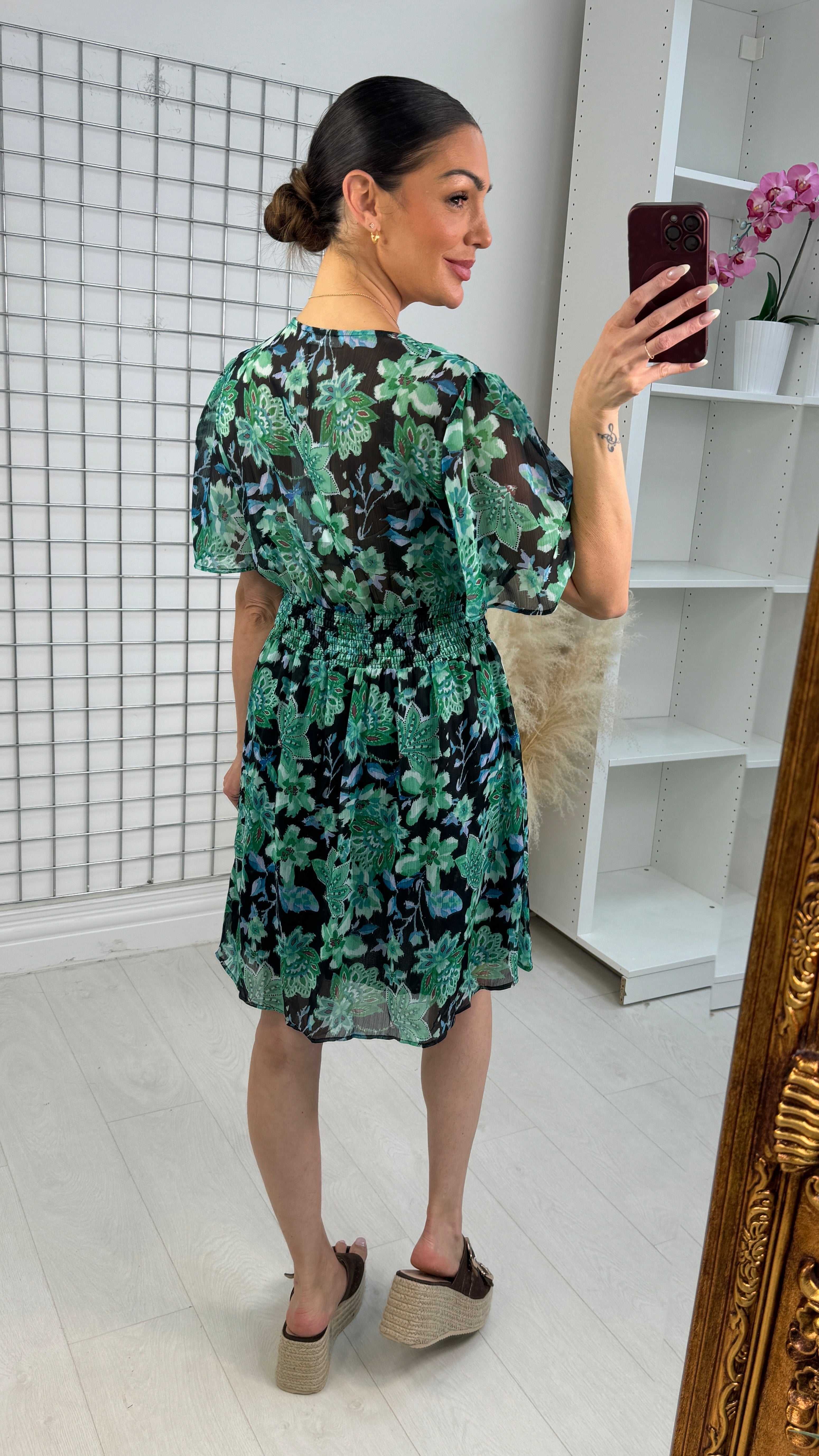 Capri V Neck Floral Midi Dress