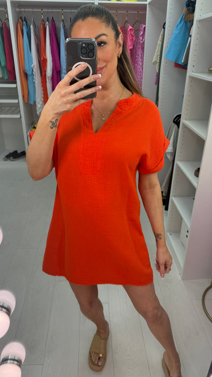 Valera plain Cheesecloth V Neck Midi Dress