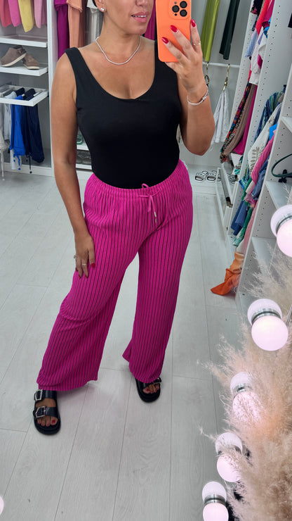 Shania Pleated Striped Trousers