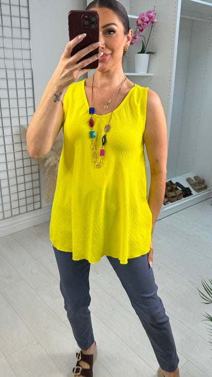 Avali Plain V Necklace Vest Top