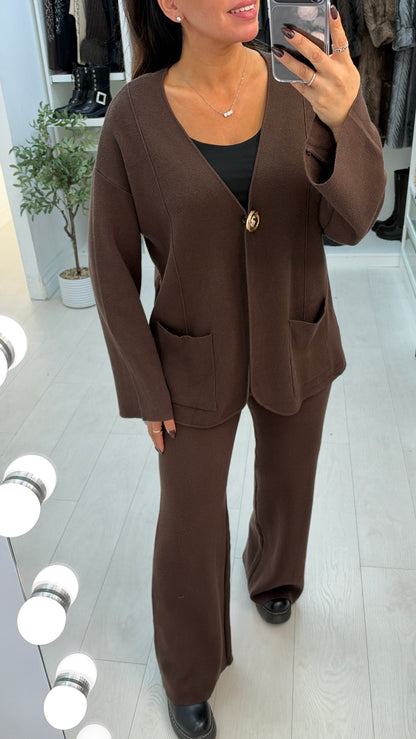 Hariet Plain Exposed Seam Detailed Loungewear Set