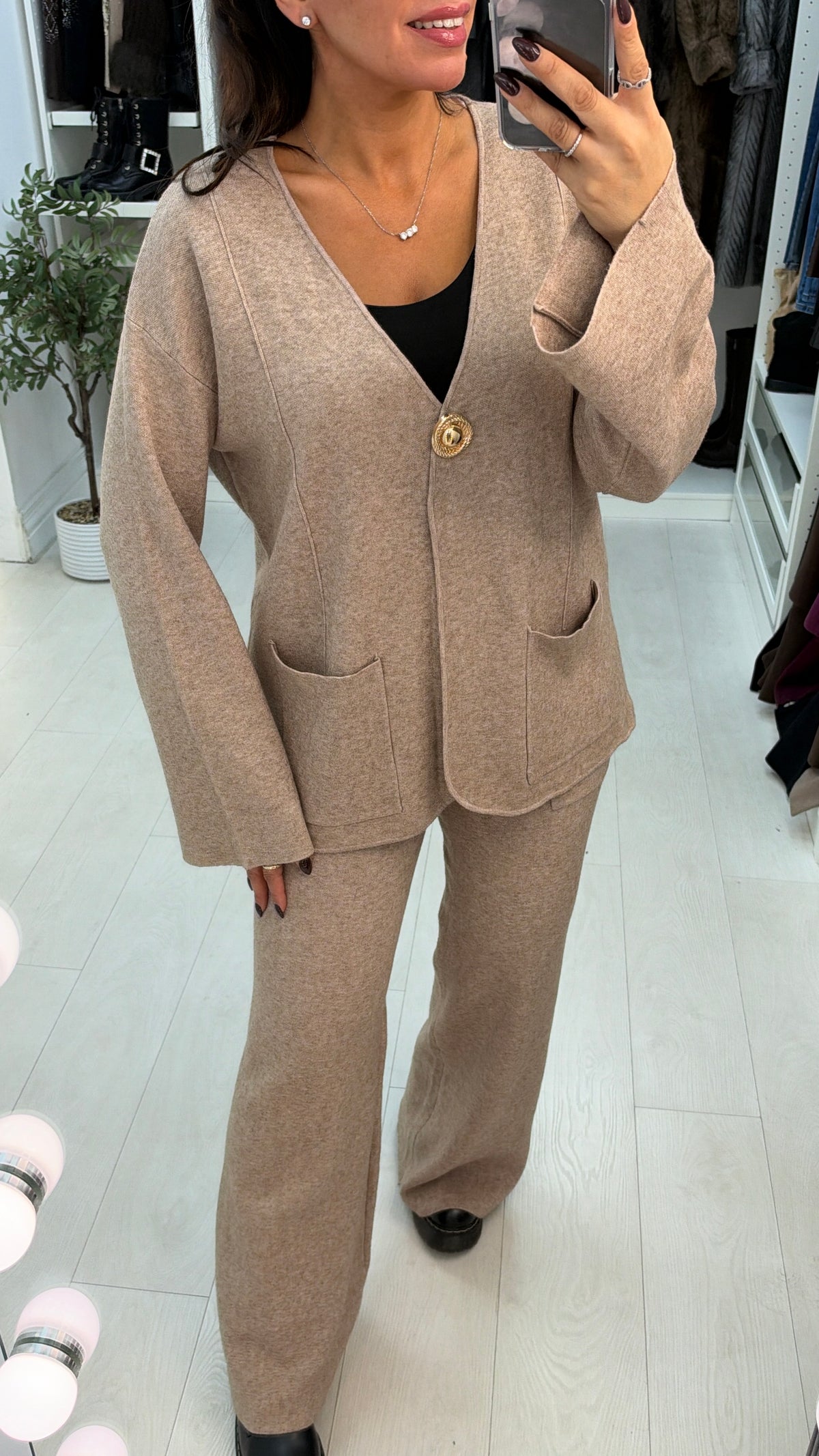 Hariet Plain Exposed Seam Detailed Loungewear Set