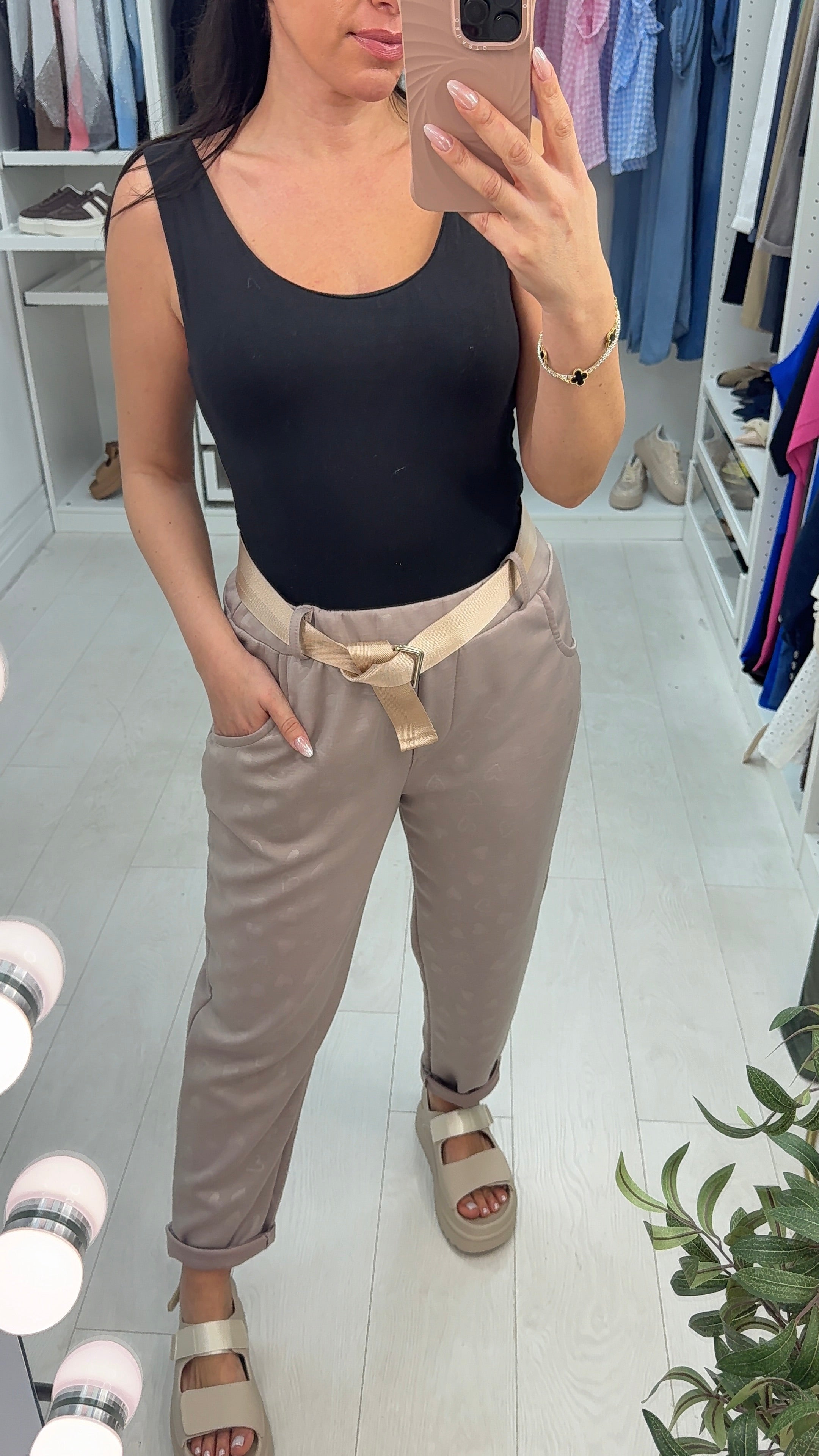 Alex Heart Pattern Elasticated Waist Trousers