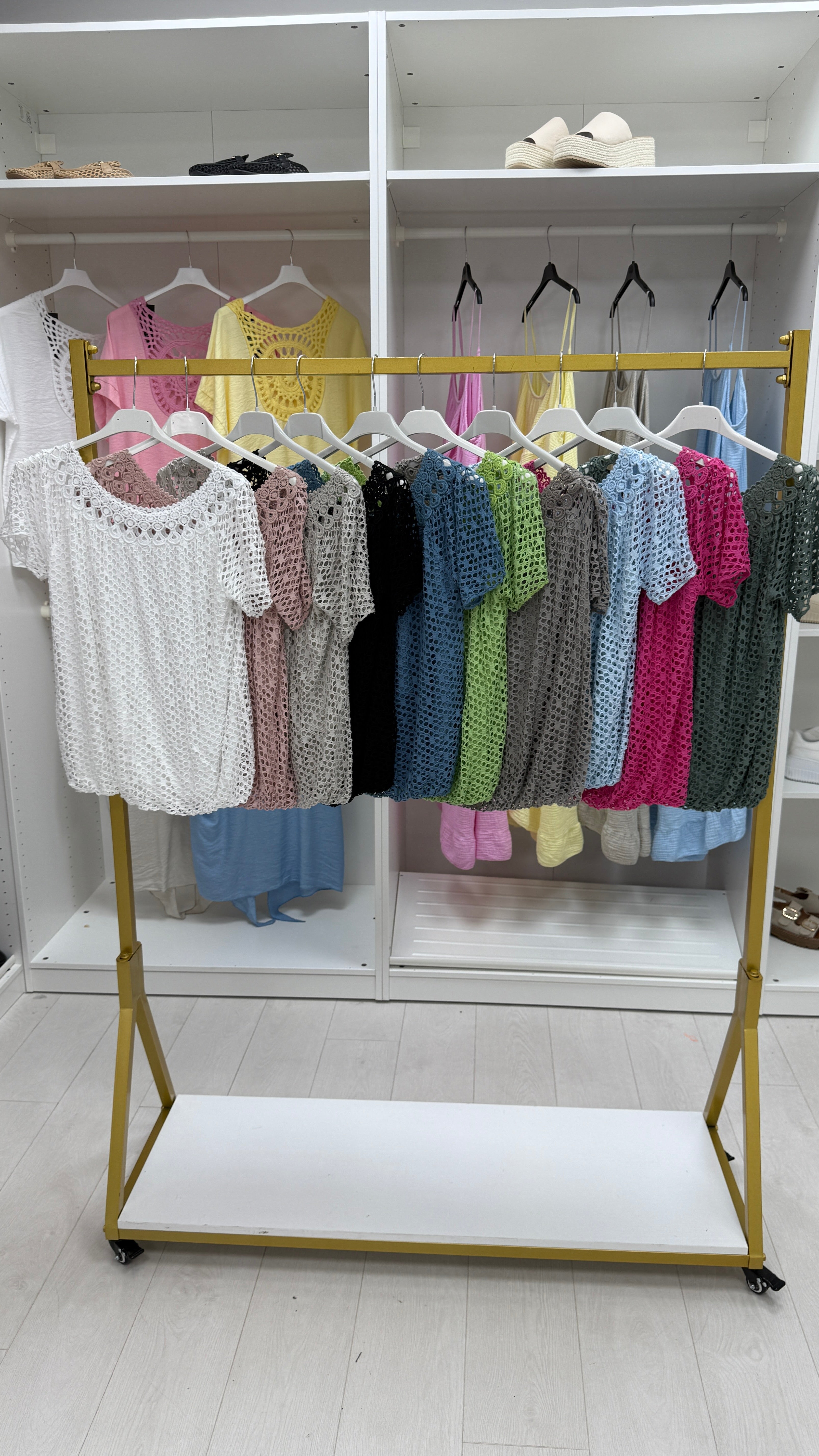 Casandra Crochet Bubble Hem Top