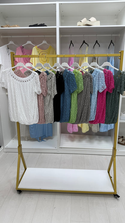 Casandra Crochet Bubble Hem Top