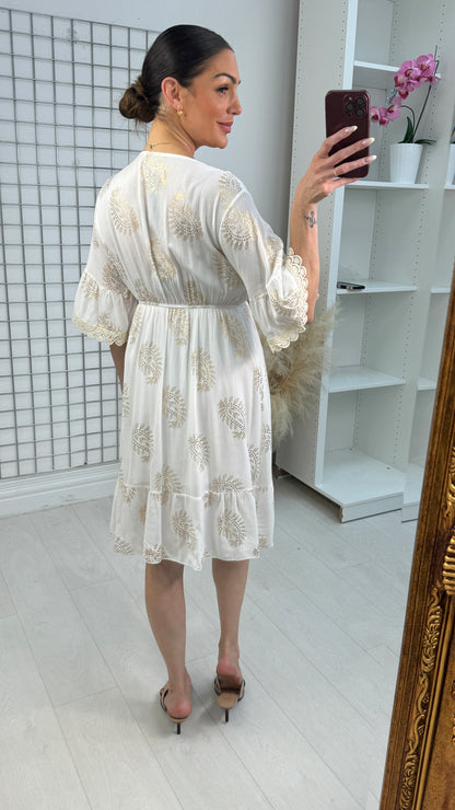 Heidi Gold Detail Midi Dress