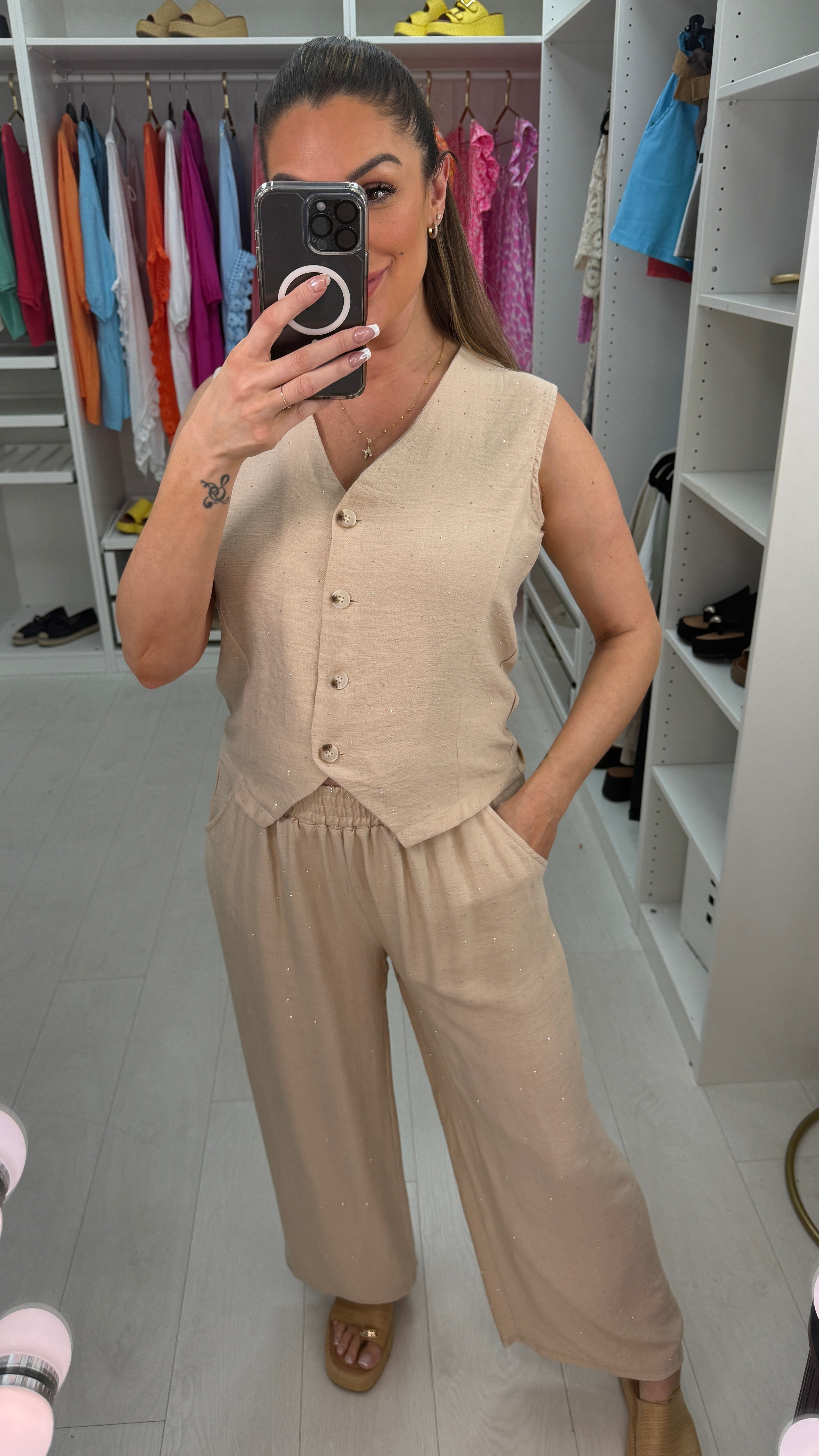 Doris Plain Embellished Waistcoat Co-Ord Set
