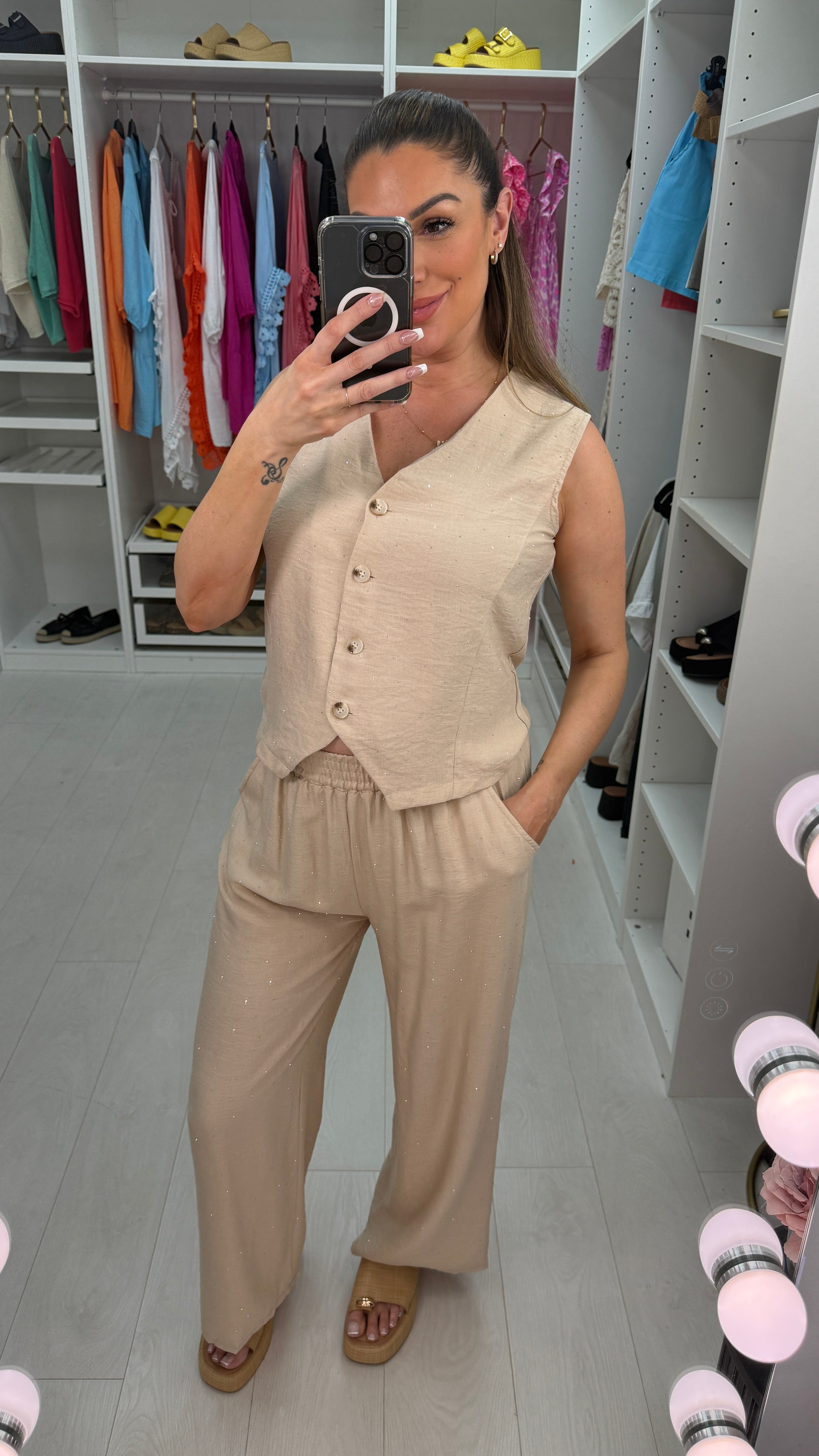 Doris Plain Embellished Waistcoat Co-Ord Set