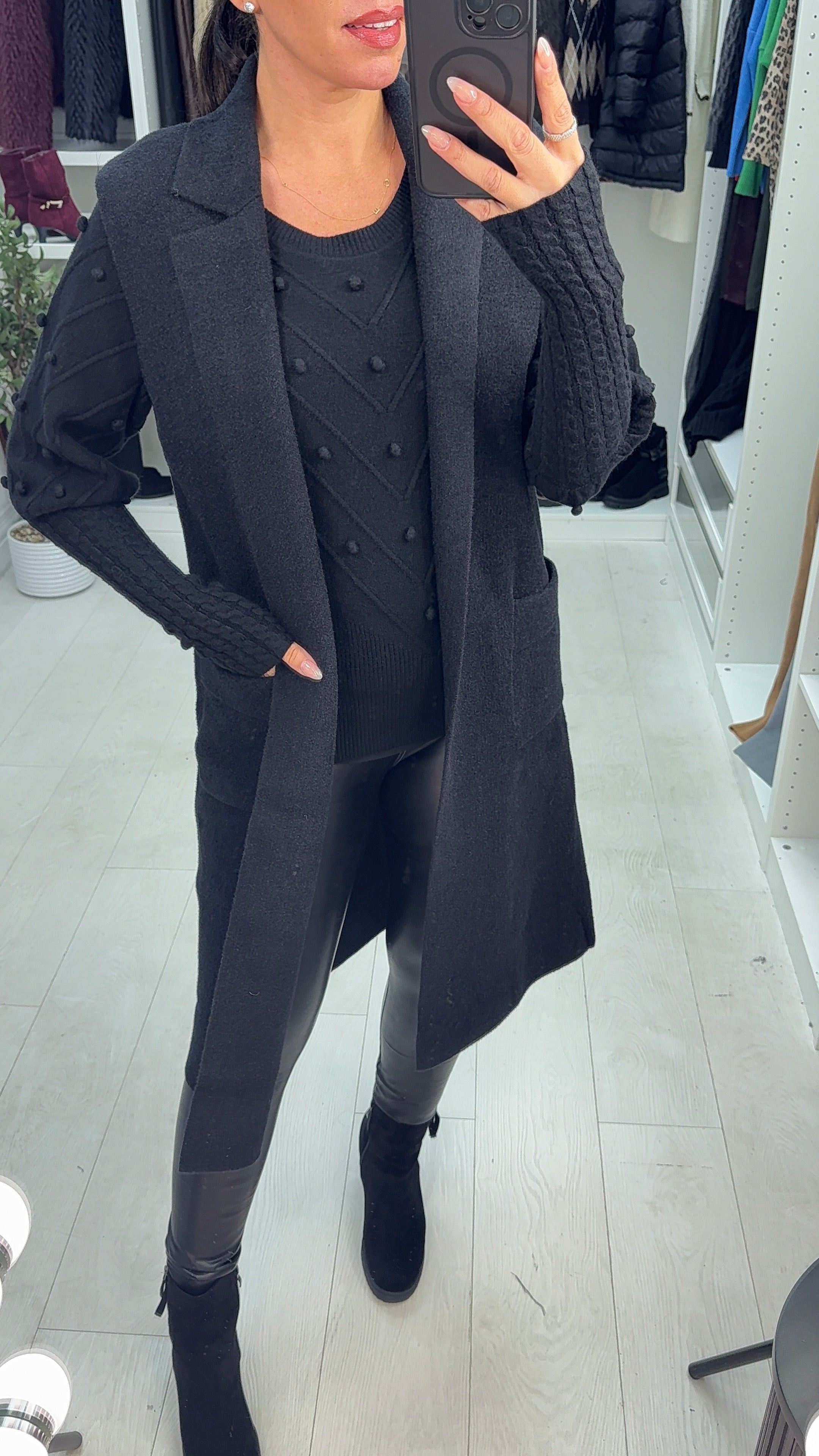 Talia Plain Open Front Knitted Gilet