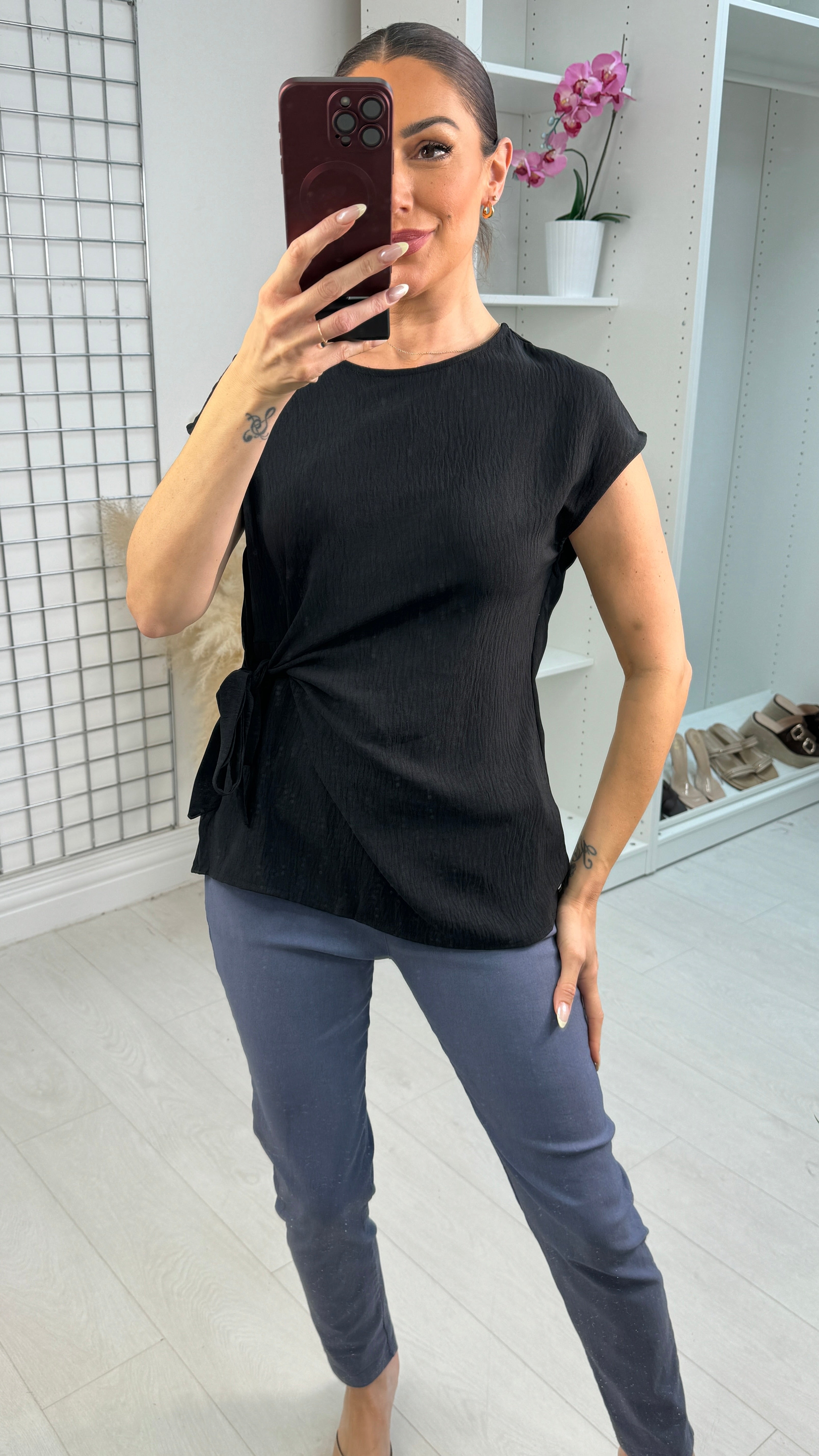 Farrah Side Tie Blouse