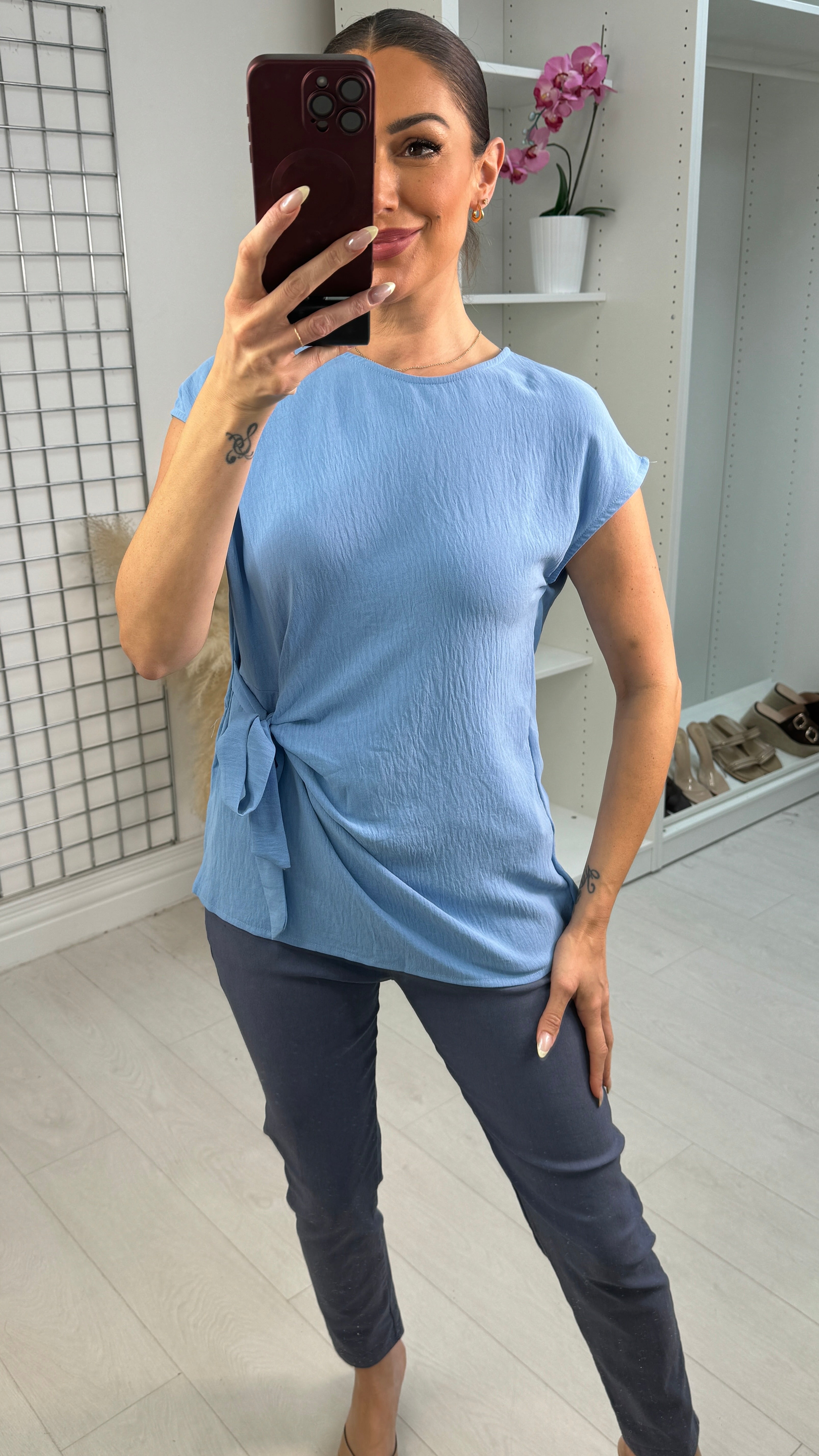 Farrah Side Tie Blouse
