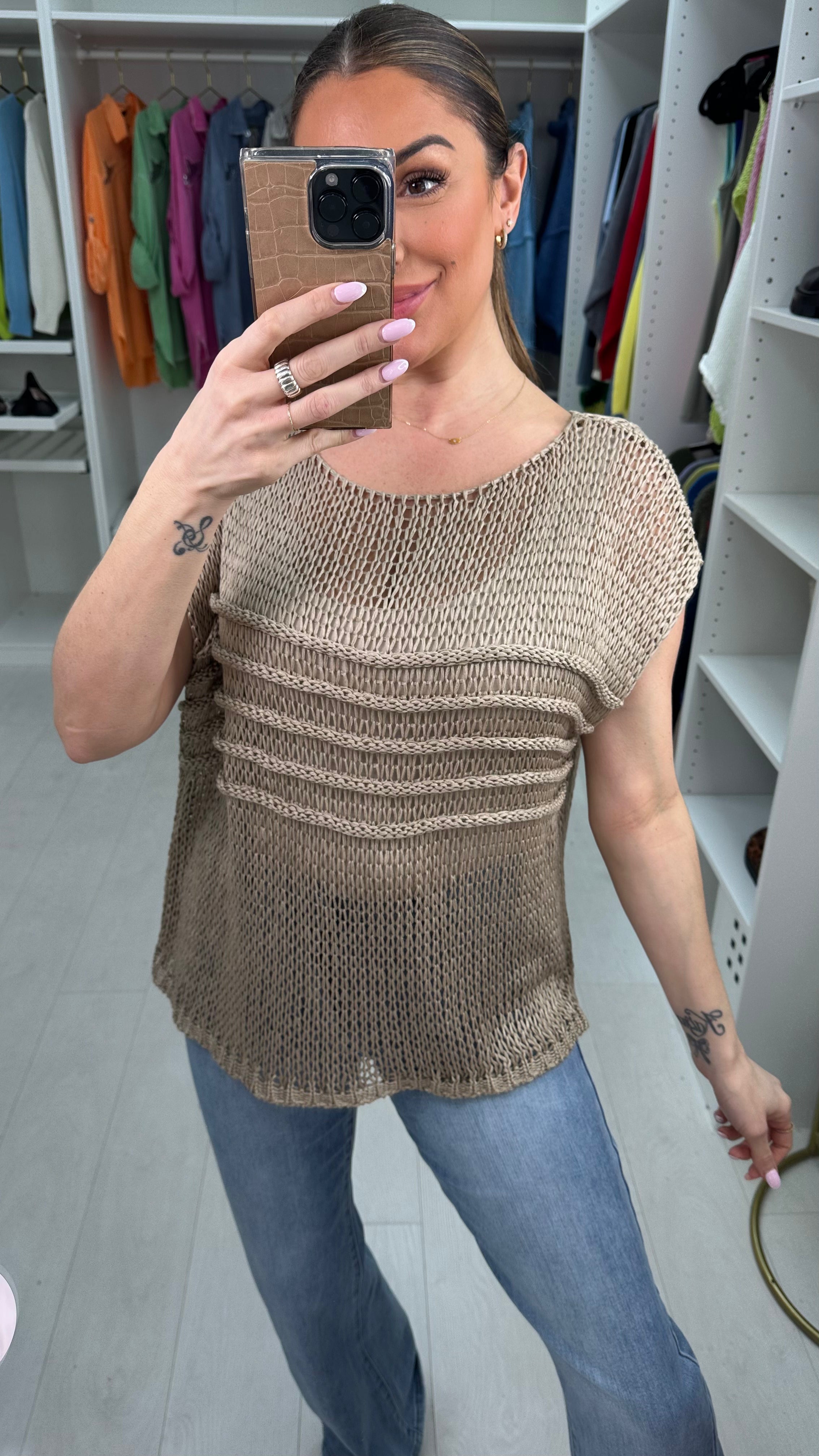 Monyca Loose Fit Crochet Top