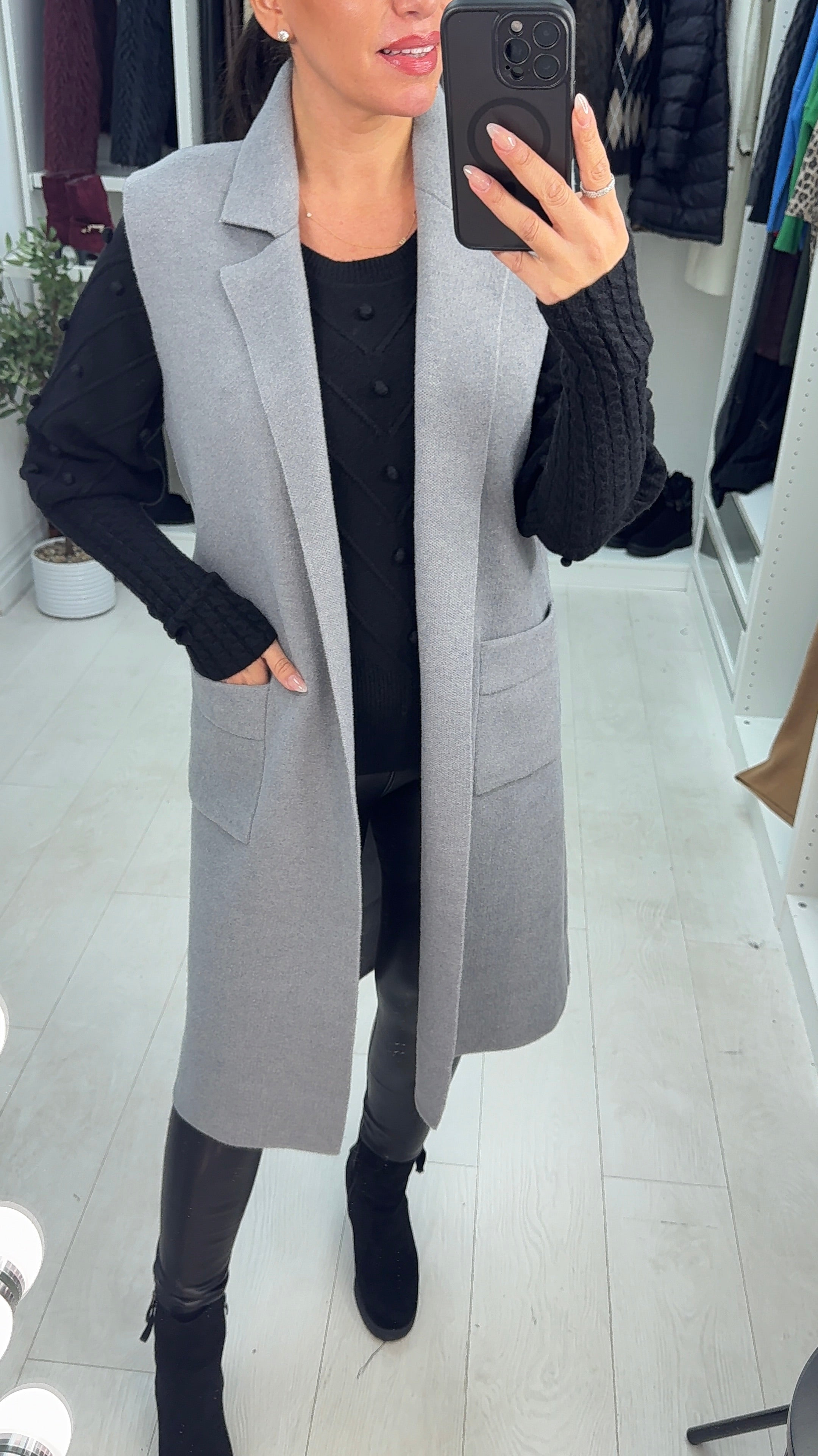 Talia Plain Open Front Knitted Gilet