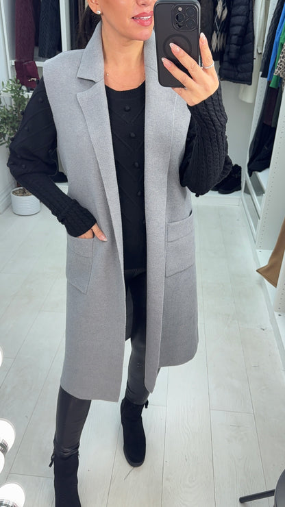 Talia Plain Open Front Knitted Gilet