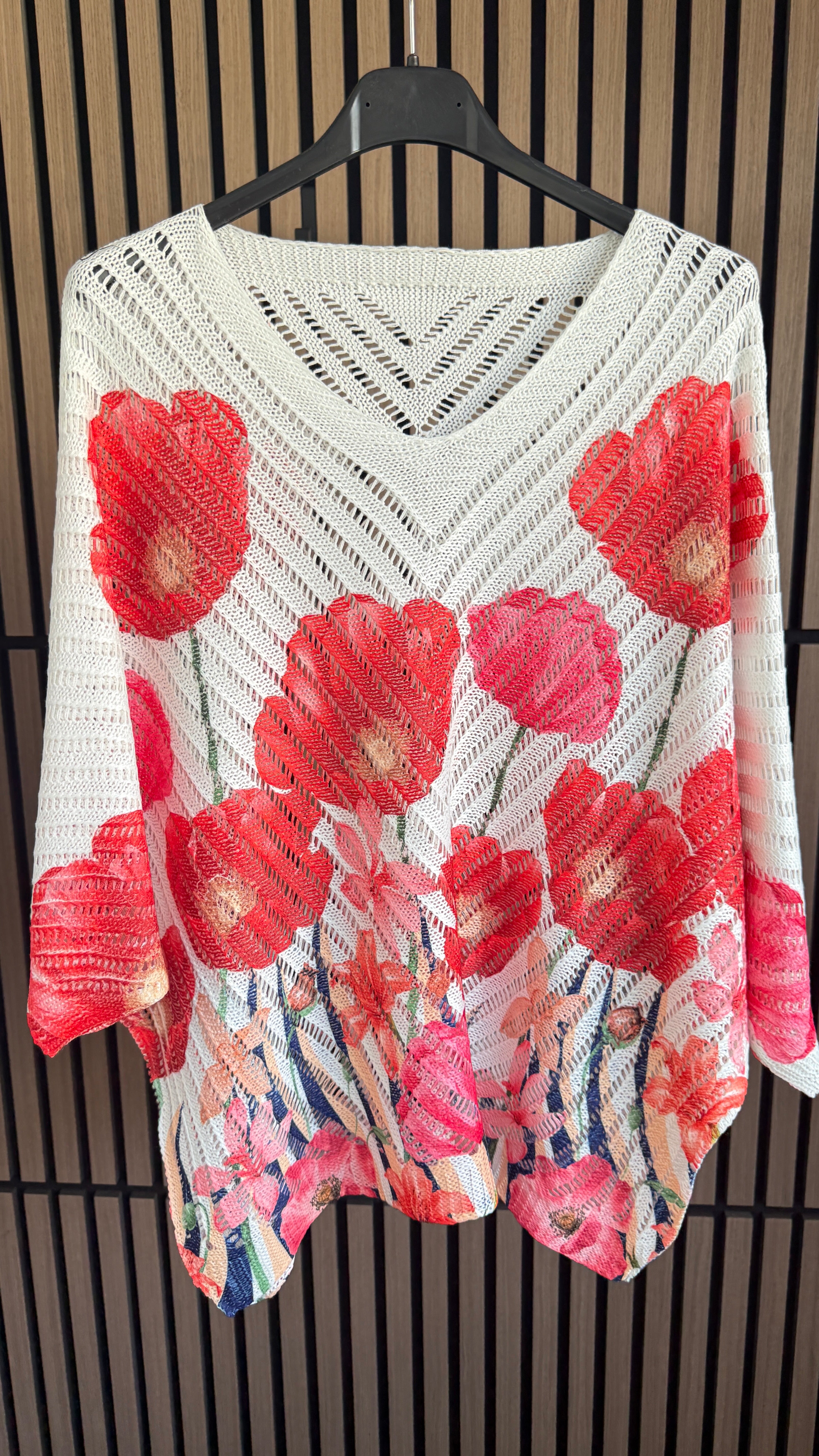 Leylani Poppies Floral Print Batwing Top