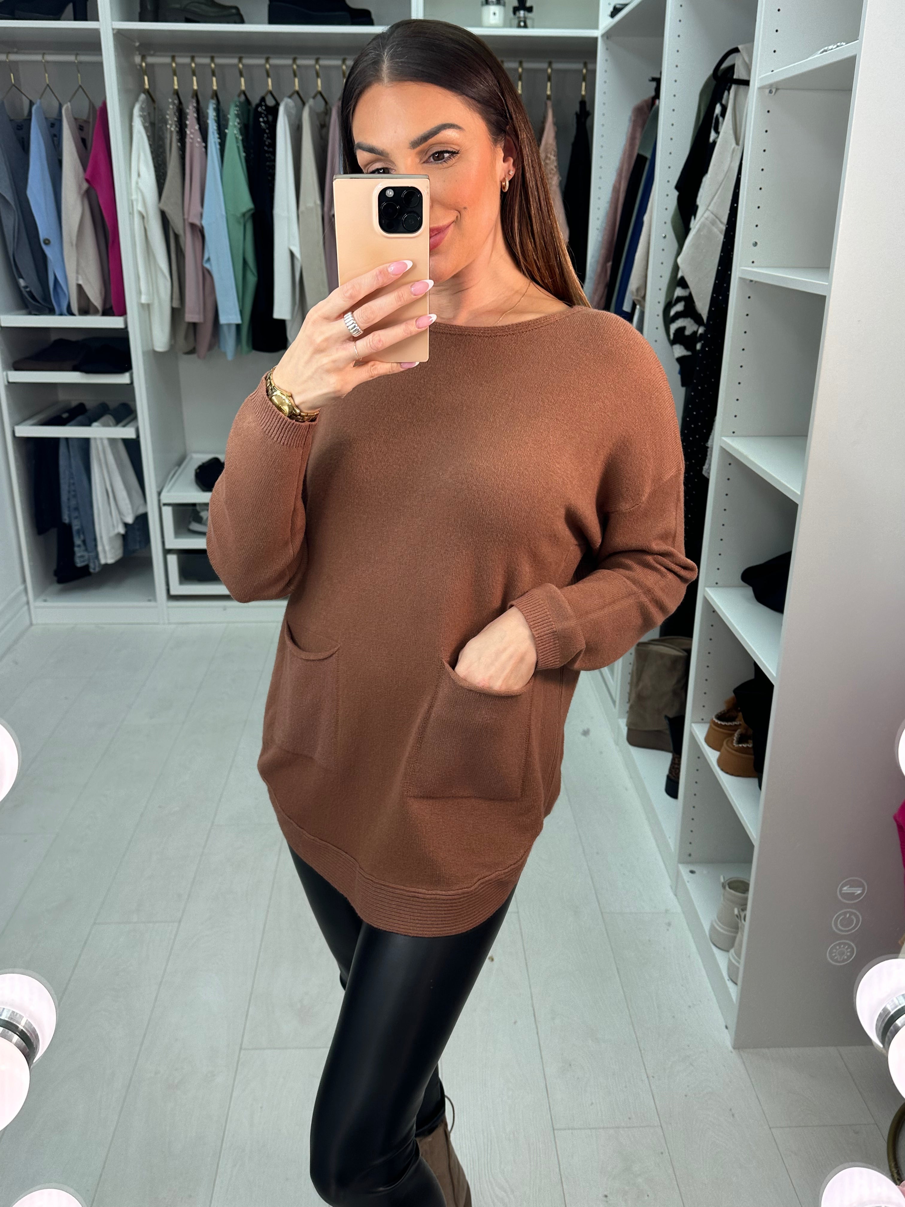 Janey Sparkle Curved Hem Jumper