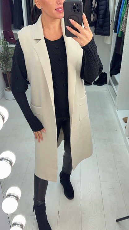 Talia Plain Open Front Knitted Gilet