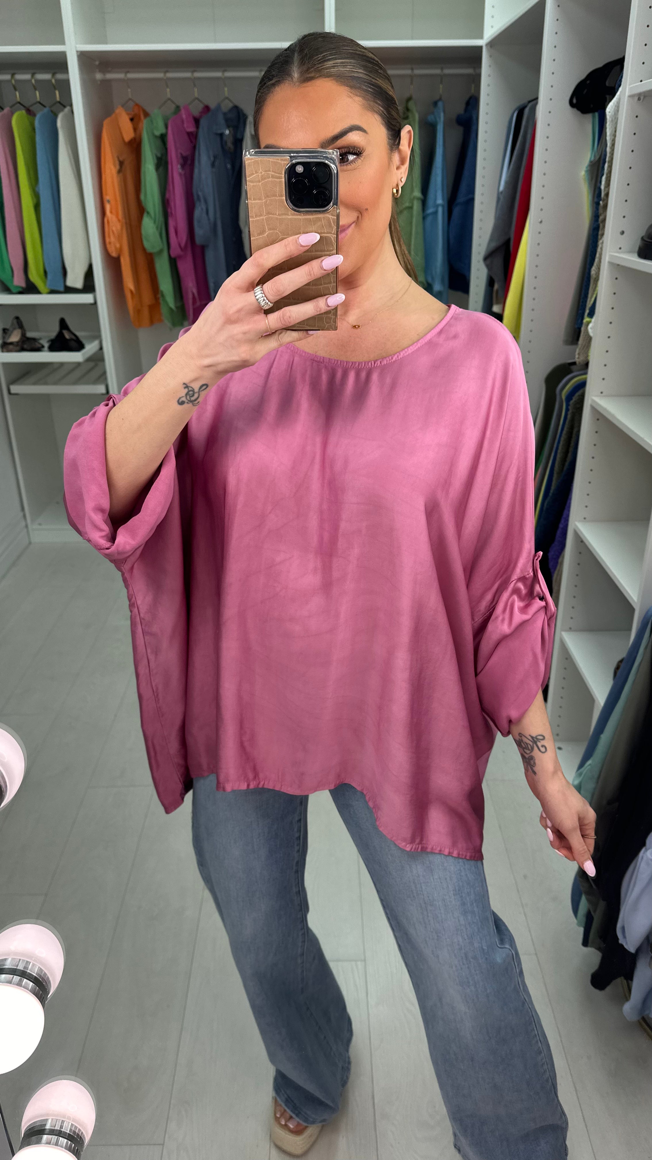 Wendy Plain Loose Fit Satin Top