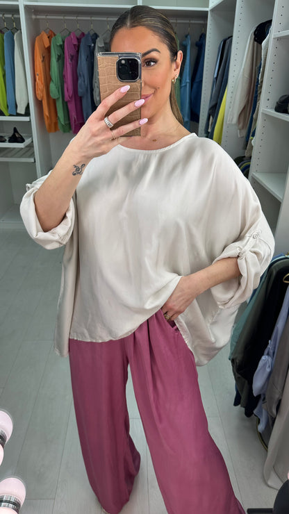 Wendy Plain Loose Fit Satin Top