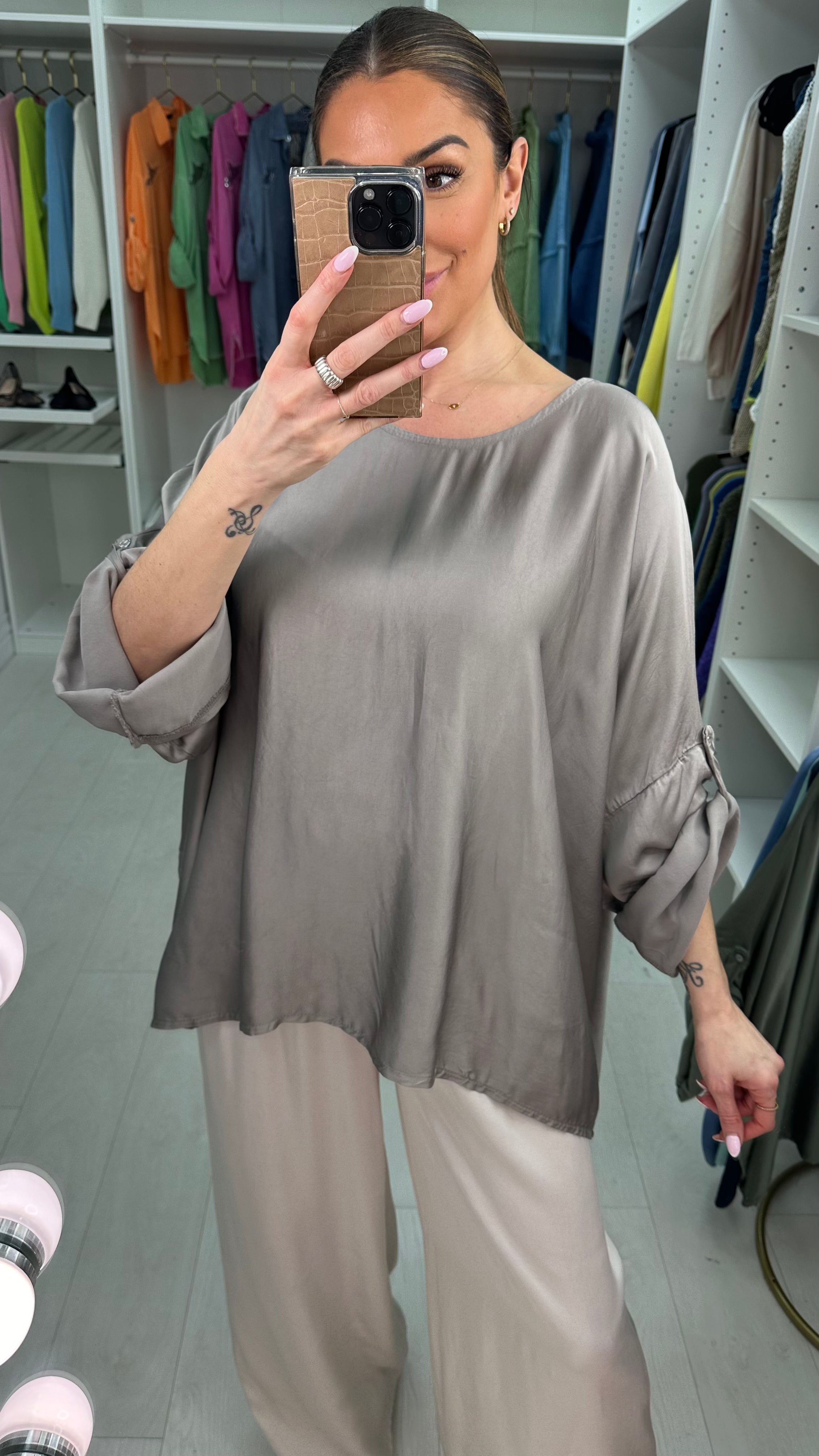 Wendy Plain Loose Fit Satin Top