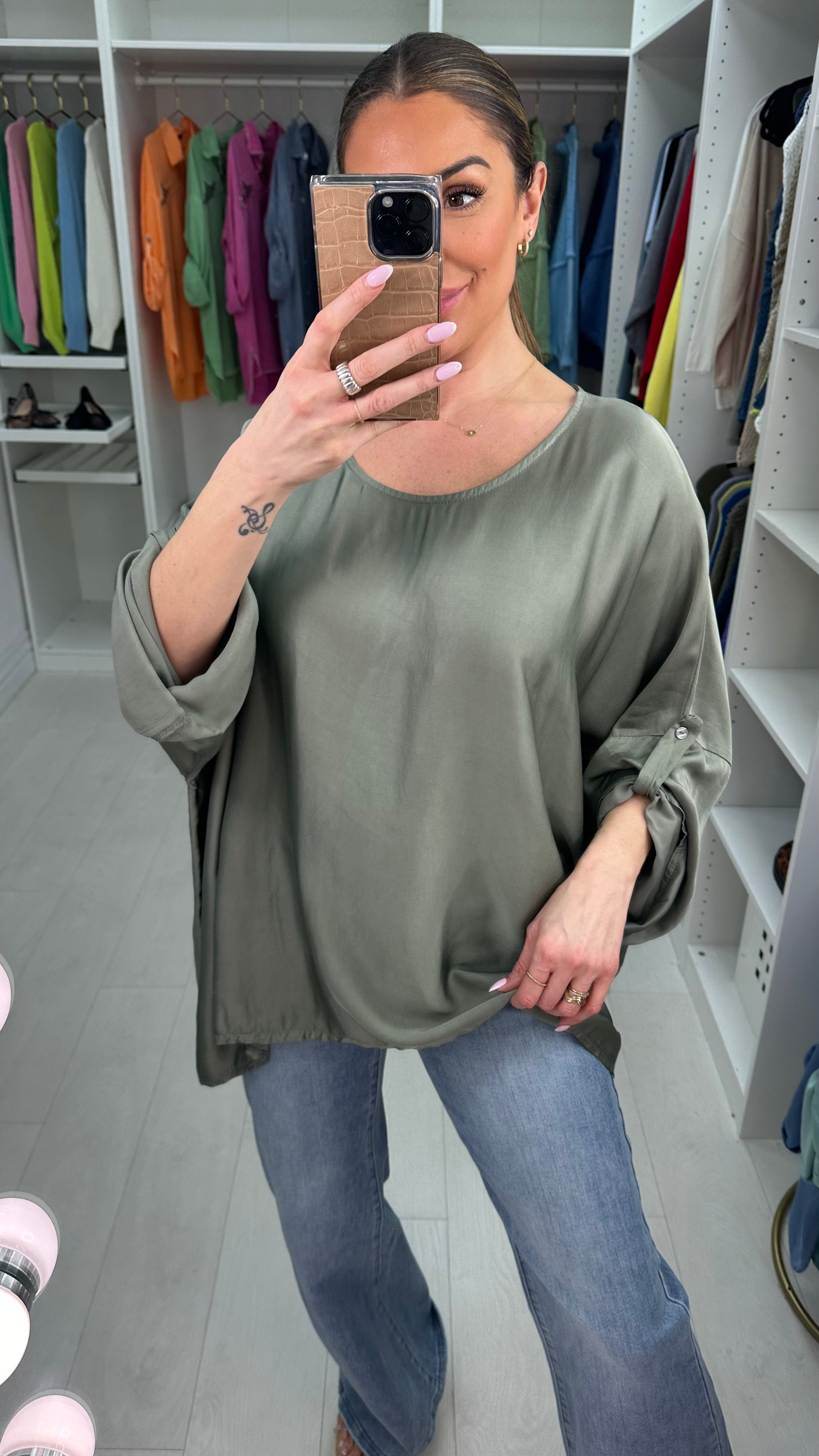 Wendy Plain Loose Fit Satin Top