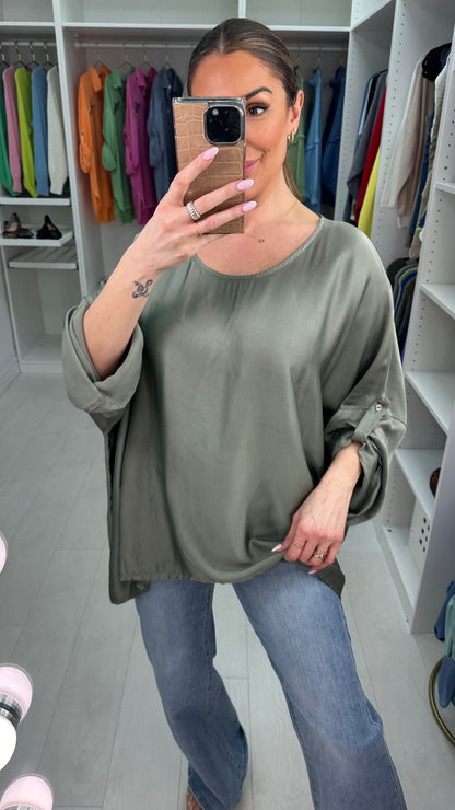 Wendy Plain Loose Fit Satin Top