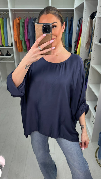Wendy Plain Loose Fit Satin Top