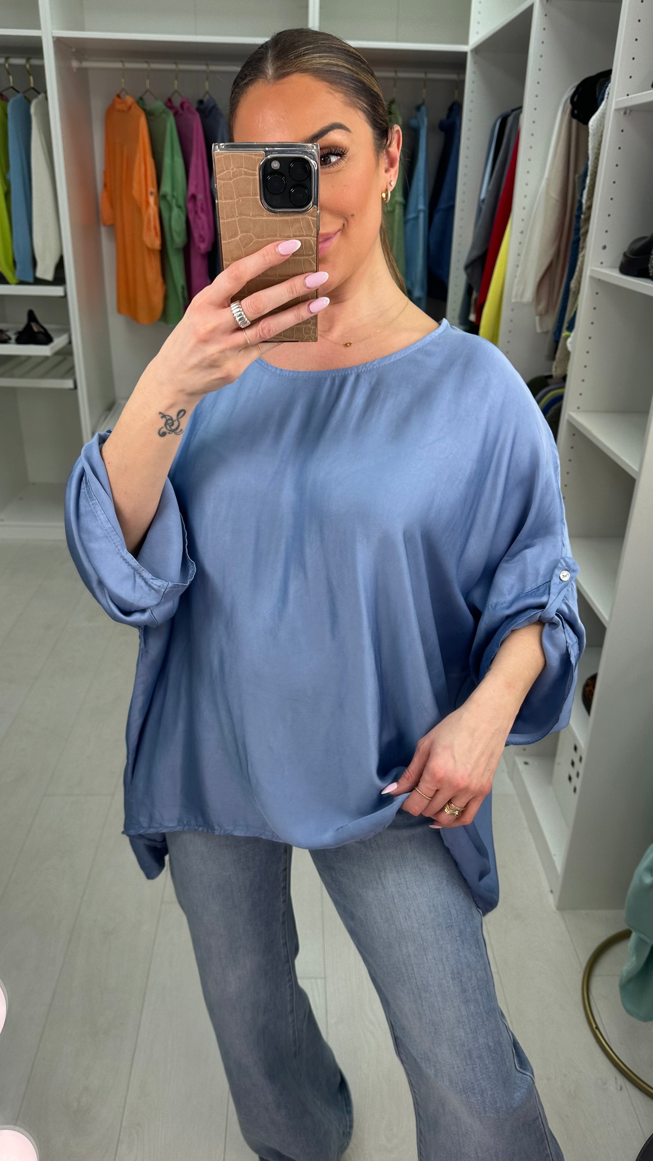 Wendy Plain Loose Fit Satin Top