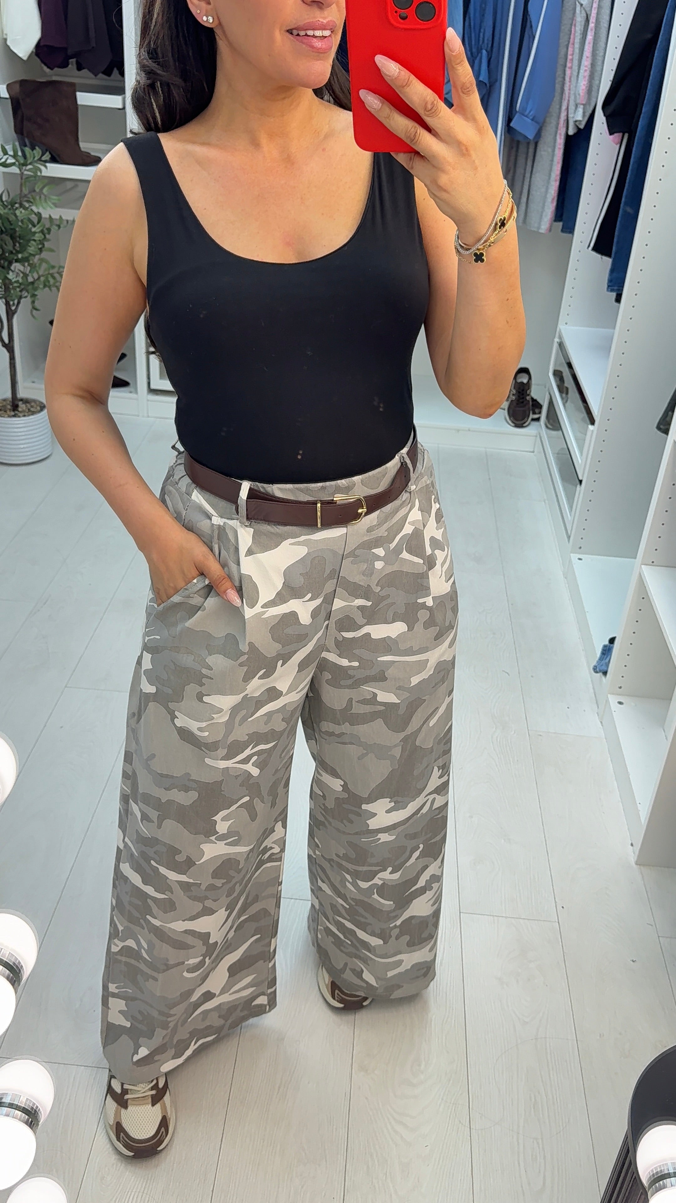 Wynell Wide Leg Camouflage Trousers