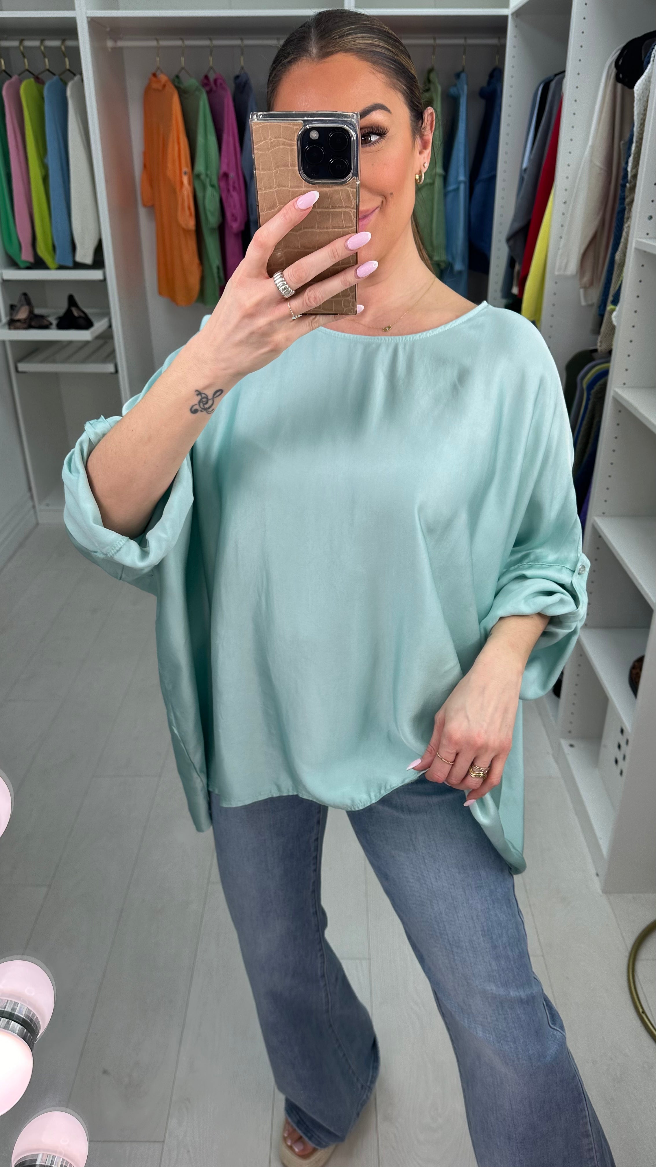 Wendy Plain Loose Fit Satin Top
