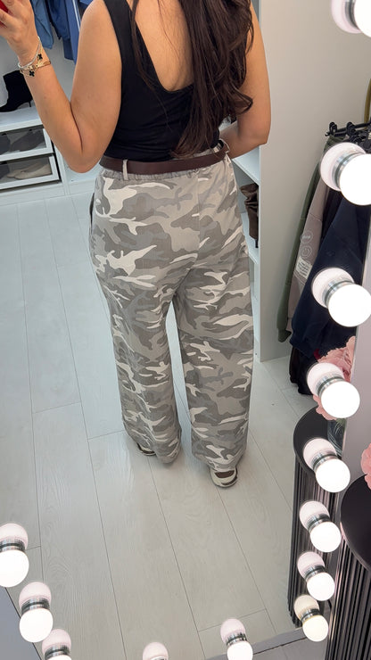 Wynell Wide Leg Camouflage Trousers