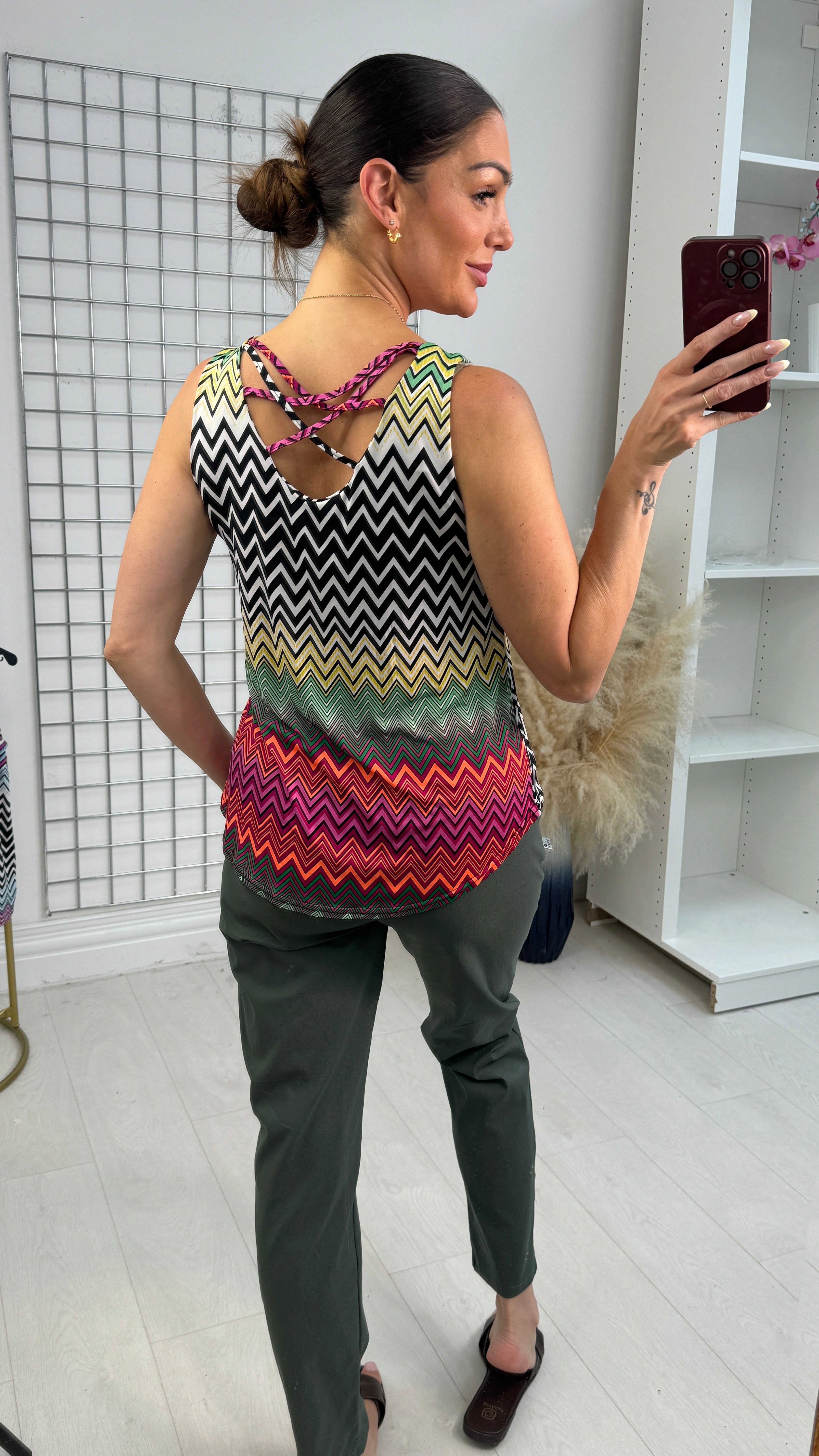 Fiona Zig Zag Print Magic Top